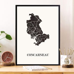 CARTE Design de CONCARNEAU pour décoration, cadeau personnalisé, cadeau anniversaire,