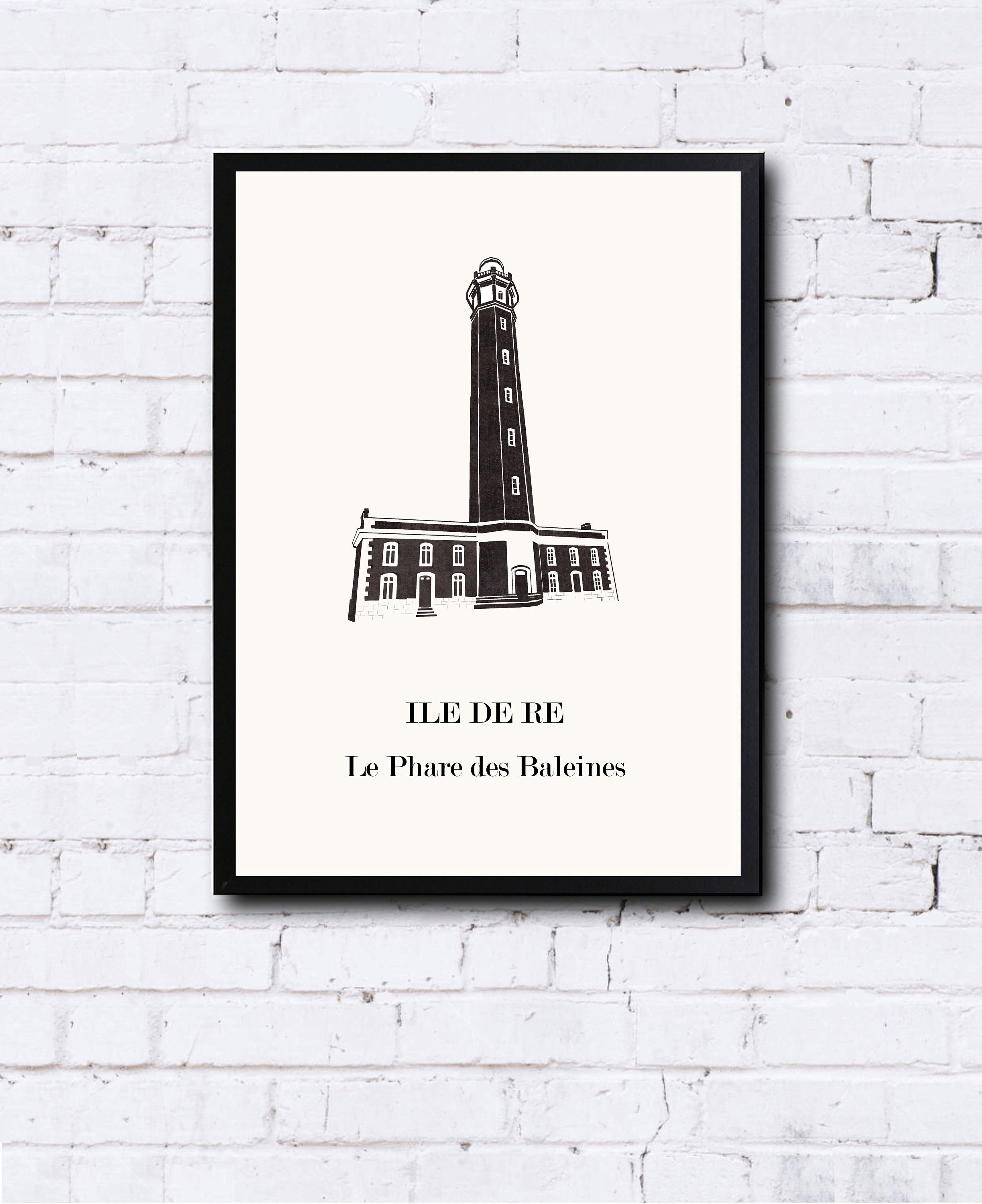 Carte Design Du Phare Des Baleines, Carte de L'ile Ré, Cadeau Fête Mères