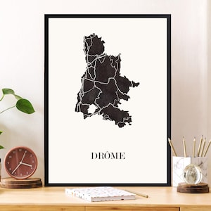 KARTE von La DROME zur Dekoration, personalisiertes Geschenk, Geburtstagsgeschenk,