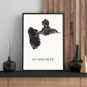 GUADELOUPE Design KARTE zur Dekoration, personalisiertes Geschenk, Geburtstagsgeschenk,