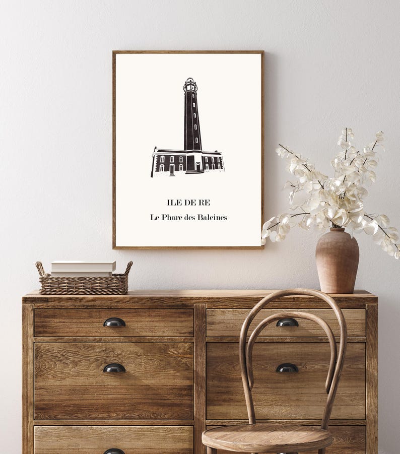 Affiche Phare des baleines graphisme épuré, Décoration bord de mer, Cadeau souvenir ile de ré, Affiche amoureux phare des baleines, Affiche ile de ré, Décoration minimaliste, Poster couleur ardoise à accrocher, Décoration murale tendance, Décoration réalisée par un créateur, Cadeau homme, Cadeau papa, Cadeau maman, Cadeau de noel, Décoration noir et blanc, Cadeau idéal homme, Cadeau idéal femme, Cadeau unique, Cadeau personnalisé, Cadeau anniversaire, poster décoration maison bord de mer