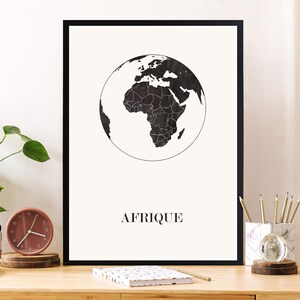 CARTE Design d'AFRIQUE pour décoration, cadeau personnalisé, cadeau anniversaire,