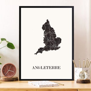 CARTE Design d'ANGLETERRE pour décoration, cadeau personnalisé, cadeau anniversaire,