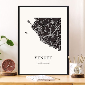 VENDEE-Design-KARTE zur Dekoration, die wilde Küste der Vendée, Anpassbares Geschenk zum Muttertag,