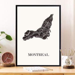 CARTE Design de MONTREAL pour décoration, cadeau personnalisé, cadeau anniversaire,