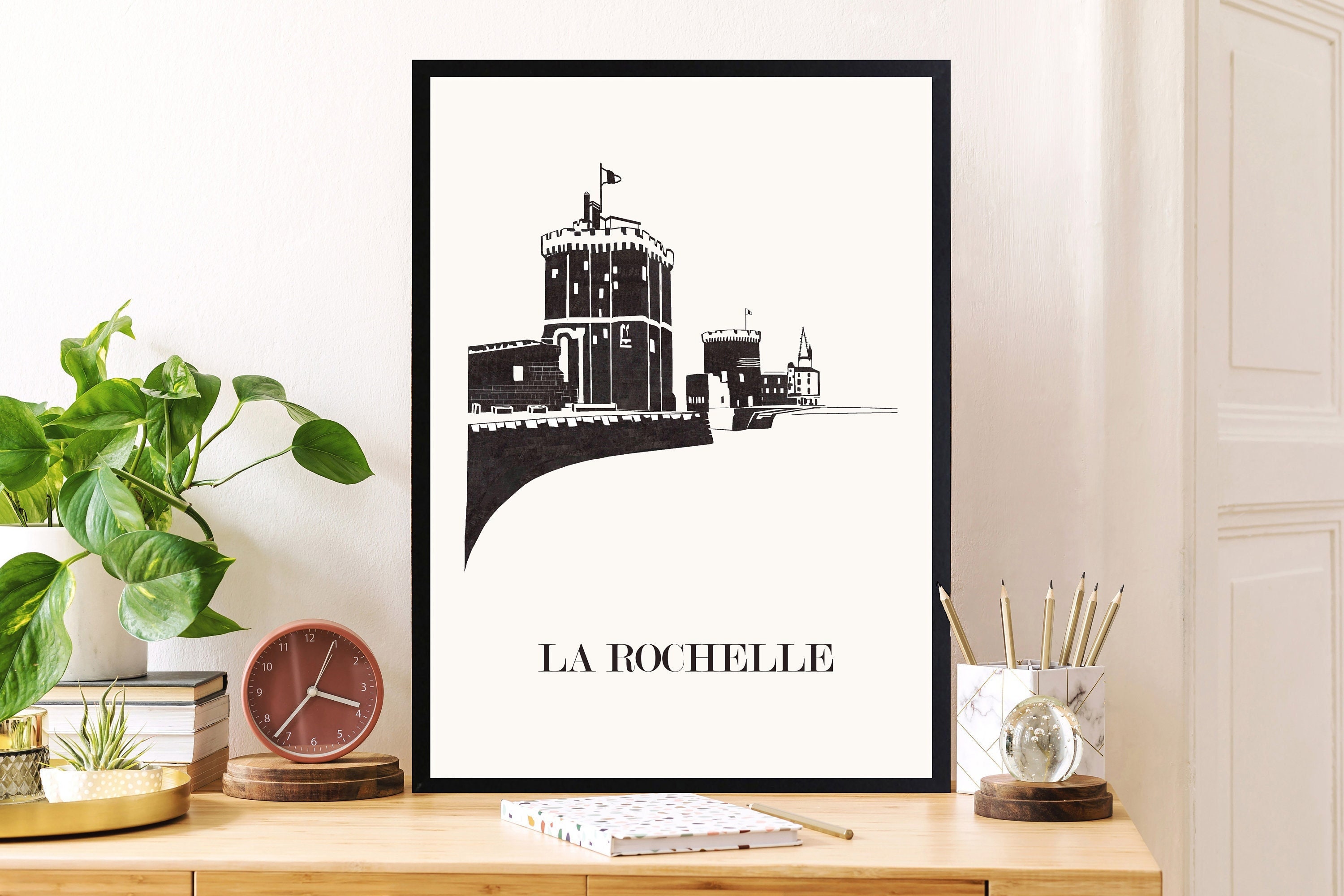 Affiche de La Rochelle Pour Décoration, Cadeau Personnalisé, Fête Des Mères