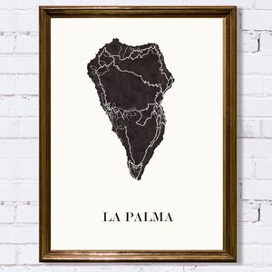 Design KARTE von LA PALMA zur Dekoration, Karte der Kanarischen Inseln,