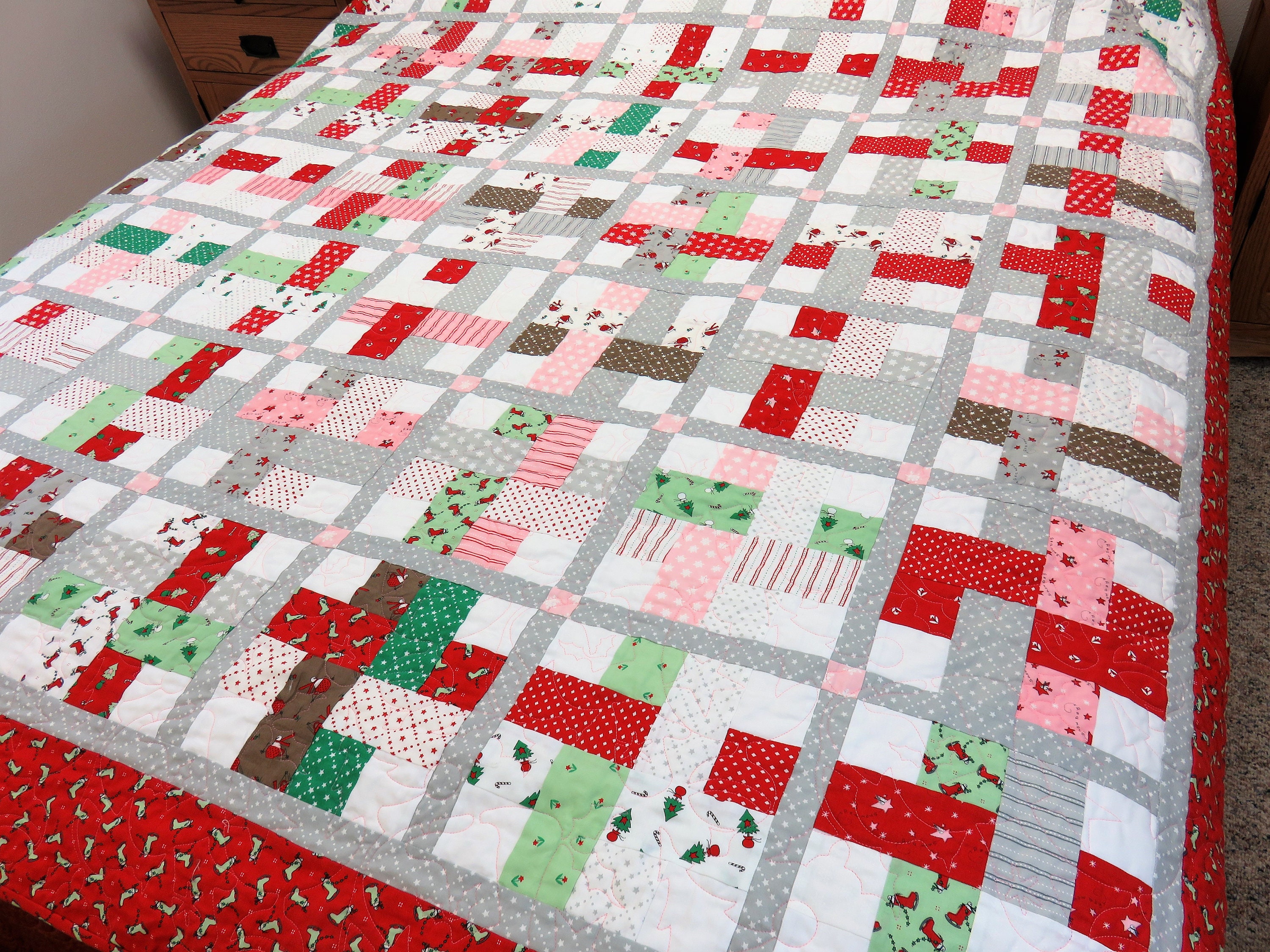 Handmade Quilt for Sale Twin Size Quilt Christmas Quilt for Etsy