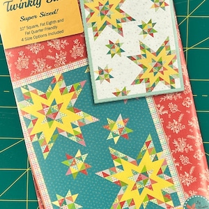 Twinkly Stars Scrap Quilt Pattern by Anka’s Treasures Layer Cake or Fat Eighth or Fat Quarter Friendly Lap, Twin, or Full Sized