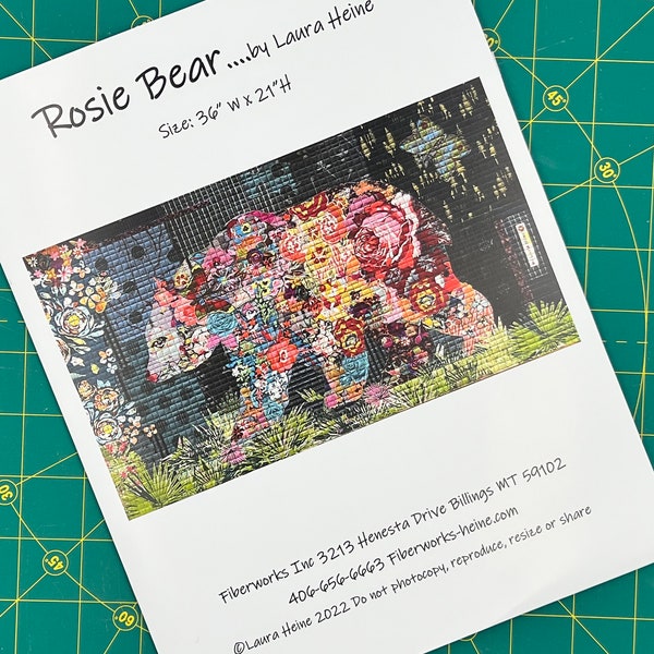 Rosie Bear Collage Quilt Pattern by Laura Heine of Fiberworks