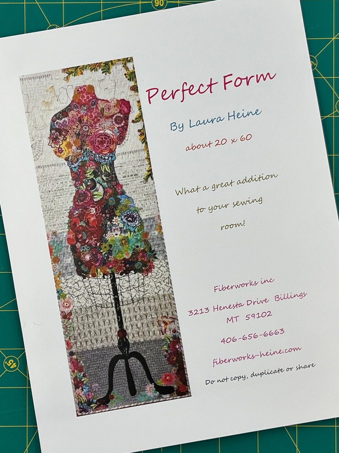 Perfect Form Dress on a Dressmaker Form Collage Quilt Pattern by Laura