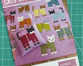 Cats in Pajamas Quilt and Pillow Pattern by Elizabeth Hartman - Traditional Patchwork Piecing