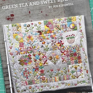 Green Tea and Sweet Beans Pattern by Jen Kingwell