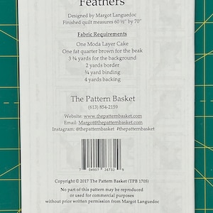 Feathers Bird Quilt Pattern by the Pattern Basket - Etsy