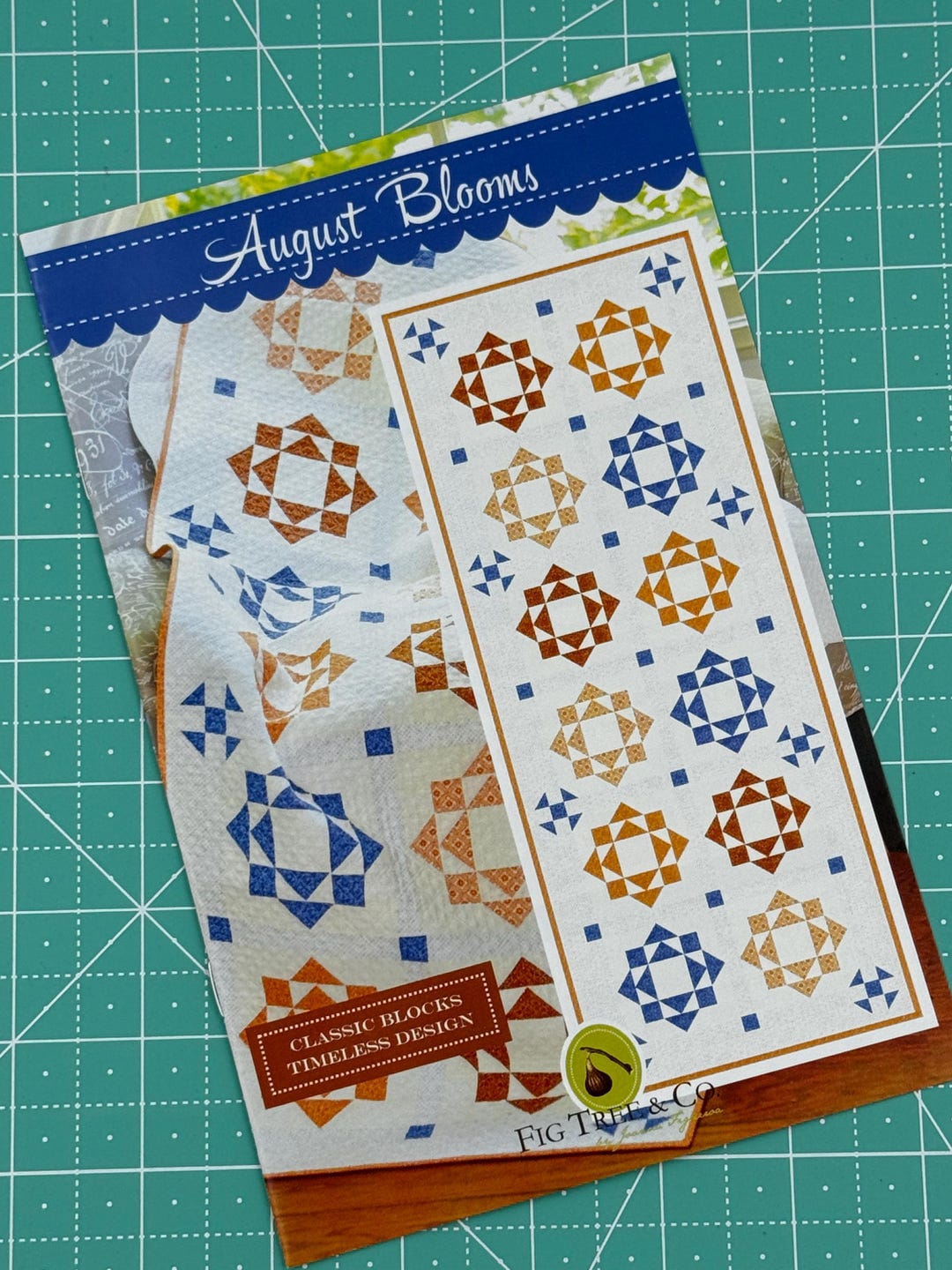August Blooms Fig Tree Quilted Table Runner Quilt Pattern - Etsy
