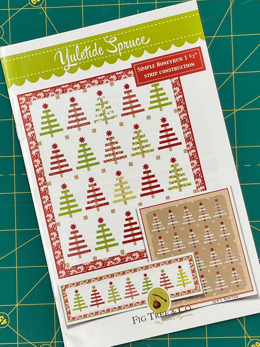 Yuletide Spruce Christmas Fig Tree Patchwok Quilt or Table Runner ...