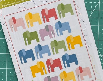 Stomping Ground Elephant QUILT PATTERN, traditionally pieced