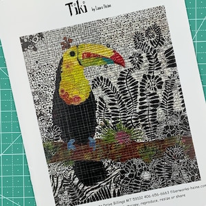 Tiki Toucan Bird Collage Quilt Pattern by Laura Heine of Fiberworks