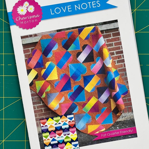 Love Notes, Bold and Modern Heart Quilt Pattern by Charisma Horton