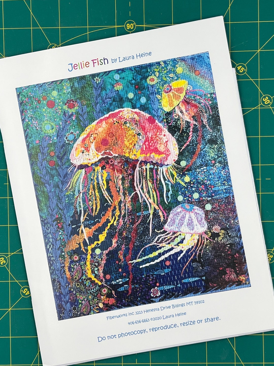 Jellie Fish Jellyfish Collage Quilt Pattern by Laura Heine Etsy