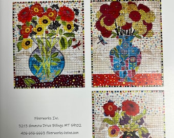 Flower Vases Collage Quilt Pattern by Laura Heine