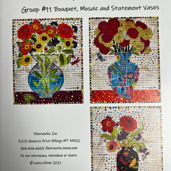 Flower Vases Collage Quilt Pattern by Laura Heine