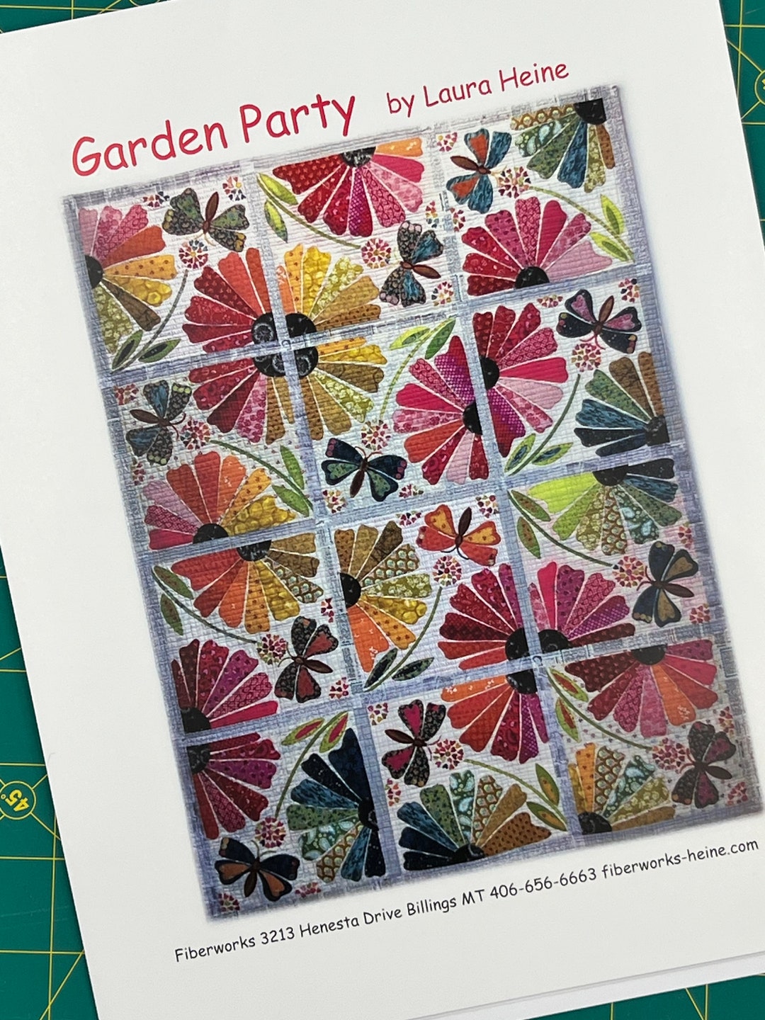 Garden Party Collage Quilt Pattern by Laura Heine of Fiberworks - Etsy
