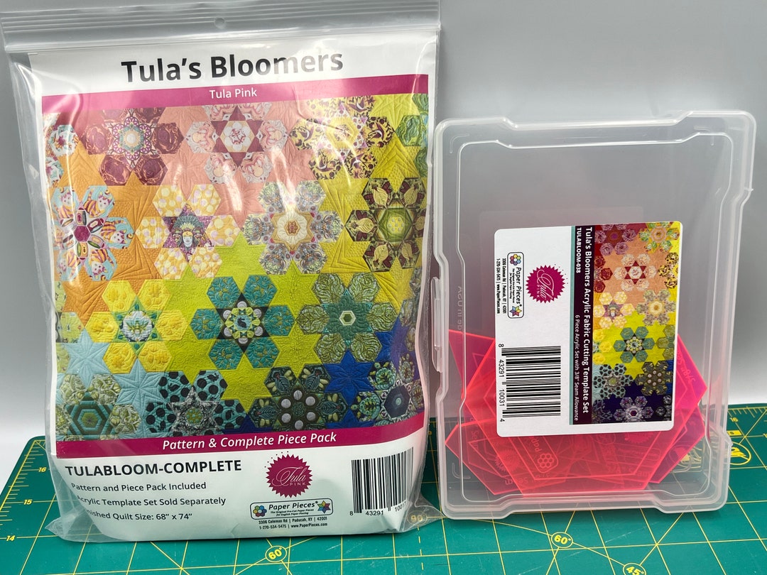 Tulas Bloomers EPP Quilt Kit Includes Quilt Pattern, Paper Pieces, and