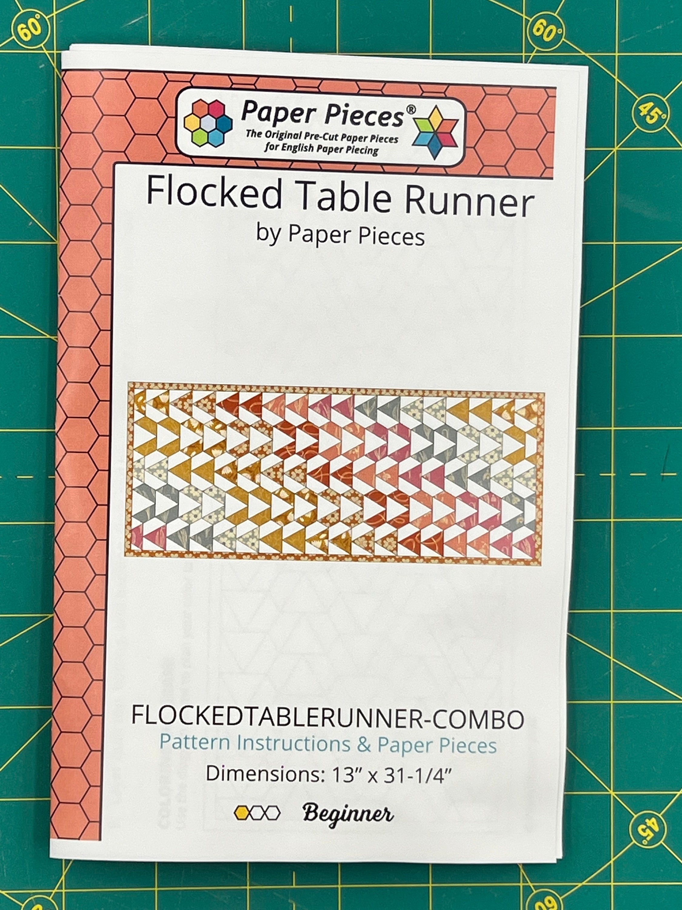 EPP Flocked Table Runner Kit Includes Paper Pieces, Pattern, and ...