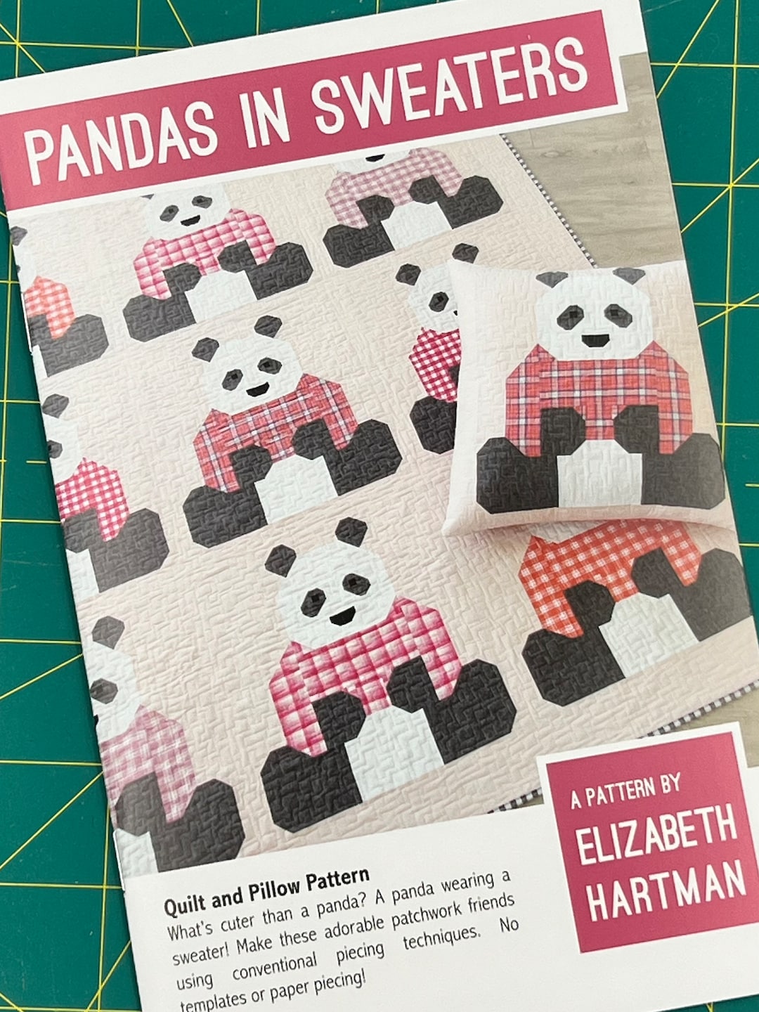 Pandas in Sweaters Panda Bear Quilt Pattern by Elizabeth Etsy