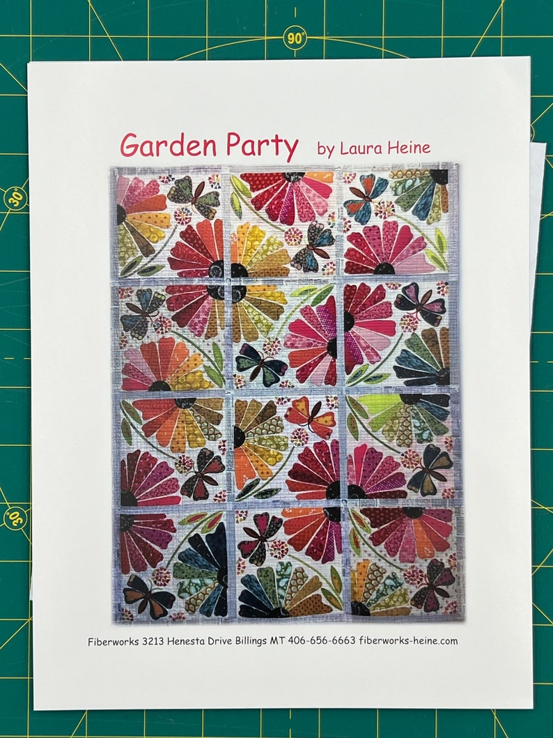Garden Party Collage Quilt Pattern by Laura Heine of Fiberworks - Etsy