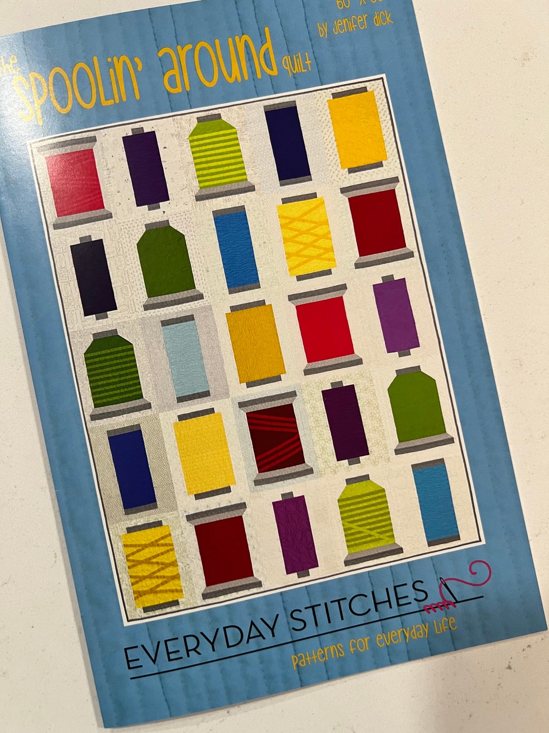 Spoolin Around Colorful Spools of Thread Quilt Pattern Etsy