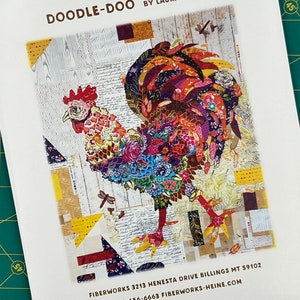 Doodle-Doo Rooster Collage Quilt Pattern by Laura Heine of Fiberworks