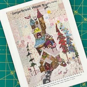 Gingerbread House Winter or Christmas Collage Quilt Pattern by Laura Heine of Fiberworks