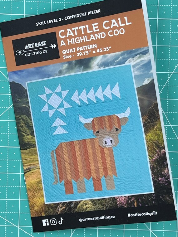 CATTLE CALL: A highland Coo (COW) Traditionally Pieced Patchwork Quilt Pattern
