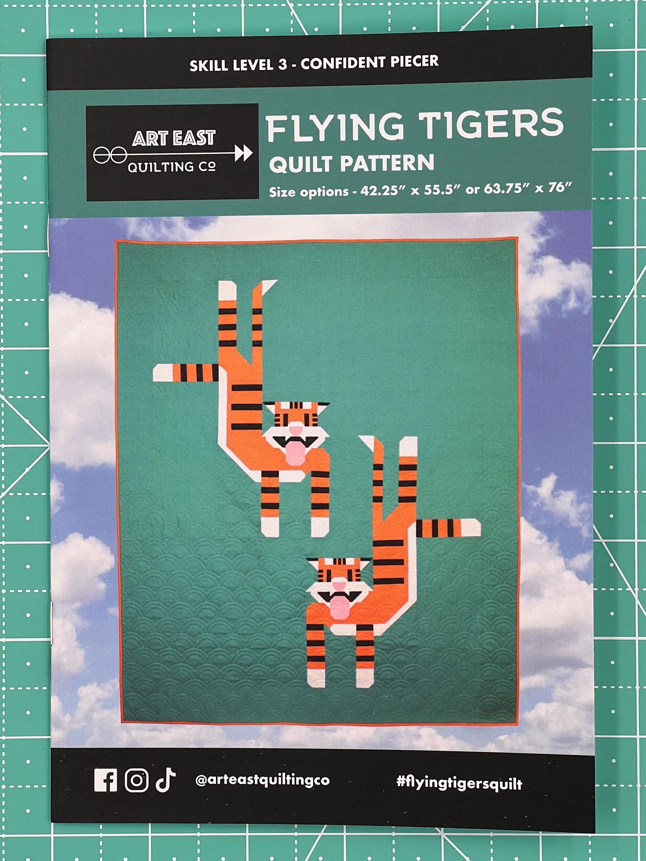 Tiger Patchwork Quilt Pattern Flying Tigers Traditionally Pieced Patchwork Quilt Pattern by Art East ...
