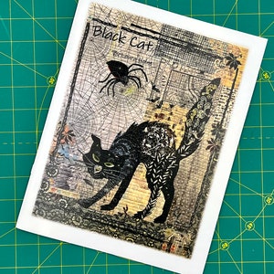 Halloween Black Cat Collage Quilt Pattern by Laura Heine of Fiberworks