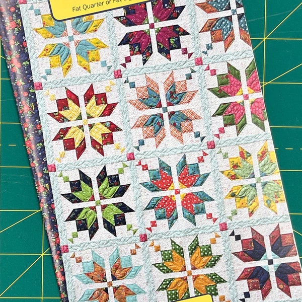 Aster Patchwork Scrap Quilt Pattern by Anka’s Treasures fat eighth or fat quarter friendly