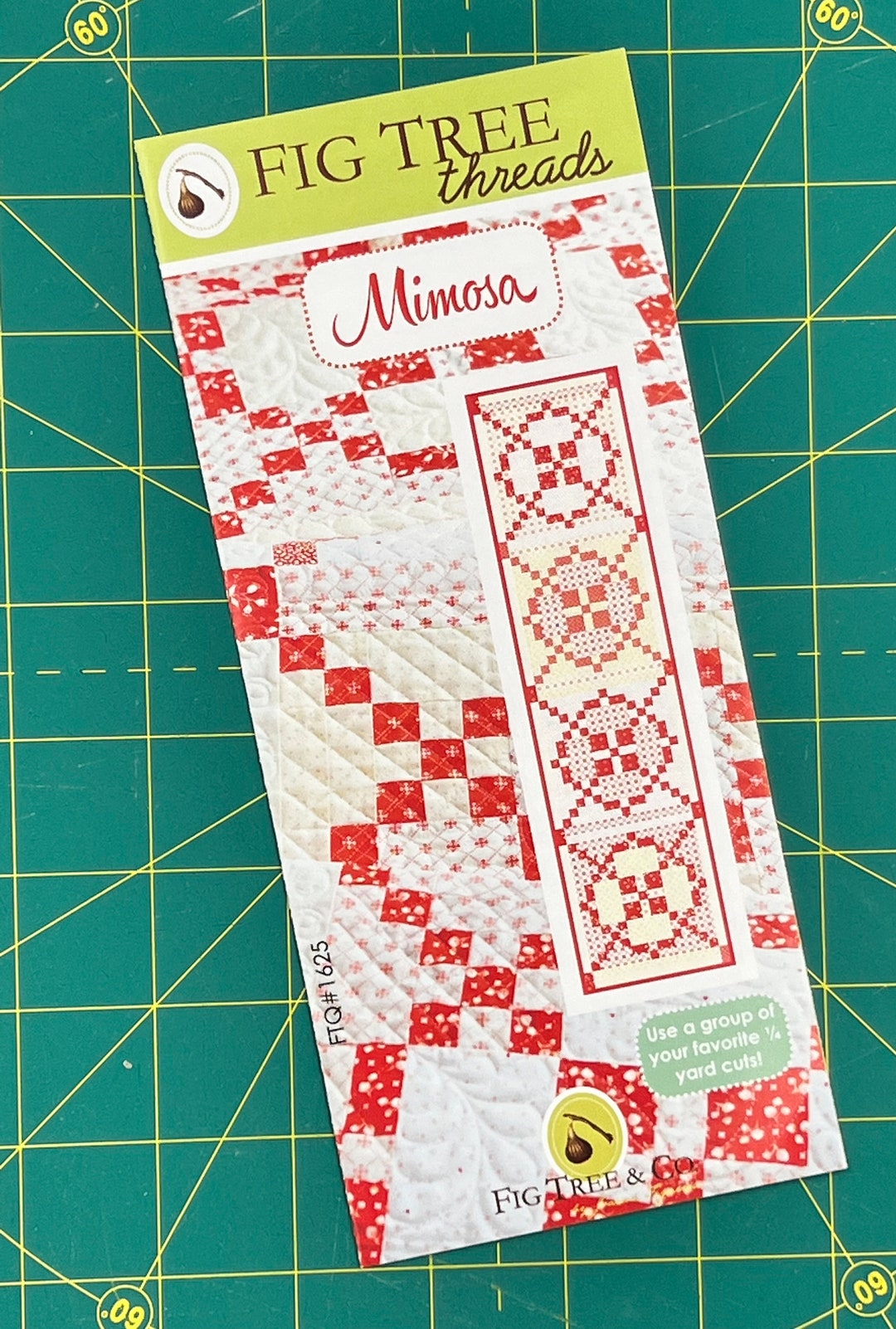 Mimosa Red and White Quilted Table Runner Quilt Pattern by Fig Tree ...