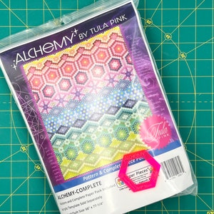 EPP Alchemy by Tula Pink Pattern, Complete Pack of Paper Pieces, and 3/8 inch windowed acrylic template