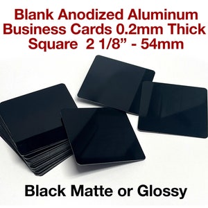  Metal Business Card Blanks, 100pcs Anodized Aluminum Business  Card Blanks for CNC Engraver Laser Engraving, Thickness 0.21 mm/ 0.01 inch  (Black) : Office Products