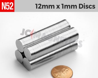 50pcs 10mm x 1mm 3//8/" x 1//32/" N52 Strong Disc Rare Earth Neodymium thin Magnet