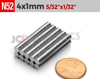 25 100 1000pc 4mm x 2mm 5/32"x5/64" N52 Rare Earth Neodymium Small Magnet Disc 