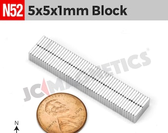 93 50 100 250 pcs sets SQUARE MAGNETS 10mm x 10mm x 1mm STRONG N48 Rare Earth Neodymium