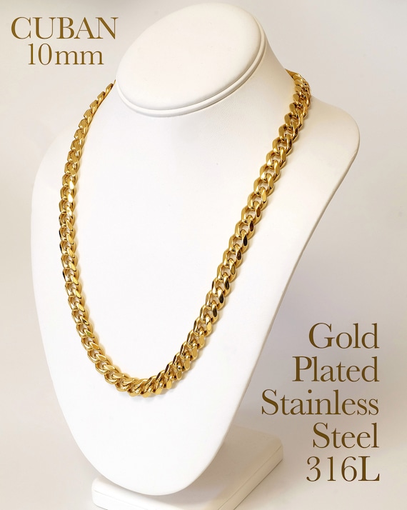 Huge Cuban Link Chain 316L Stainless Steel Gold Plated 25MM Thick 28  Necklace