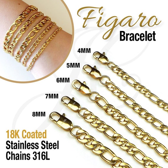 Beaux Bijoux 6mm Solid Miami Cuban Figaro Link Chain 20