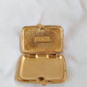 Solid perfume box, Vintage azuree perfume box compact, estee lauder azuree solid perfume box, stamp box, little purse image 4