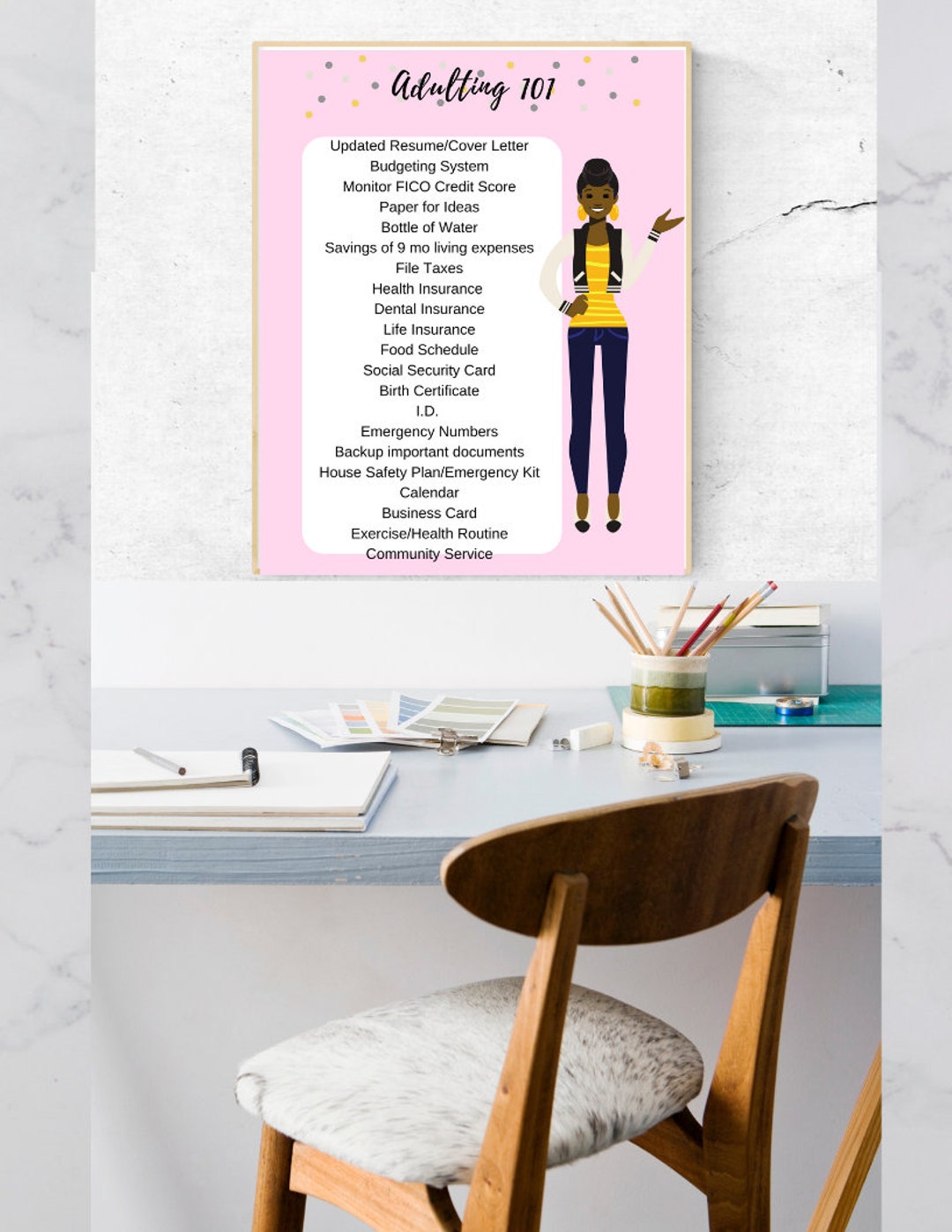 Adulting 101 Task Wall Poster Organizer