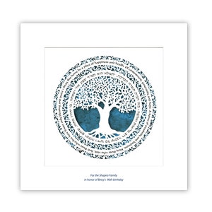 Jewish Home Blessing Tree: Ornate Paper Cut Judaica Wall Art