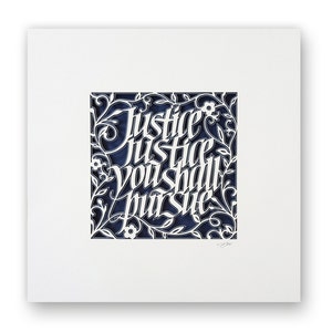 Justice Papercut Art: Jewish Blessing Gift for Lawyer, Judge